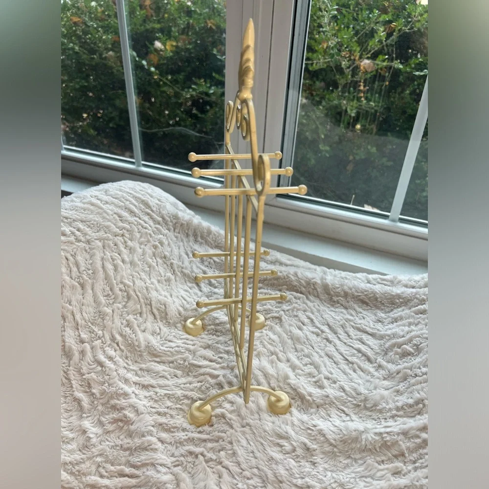 Elegant Cream Metal Wall Rack